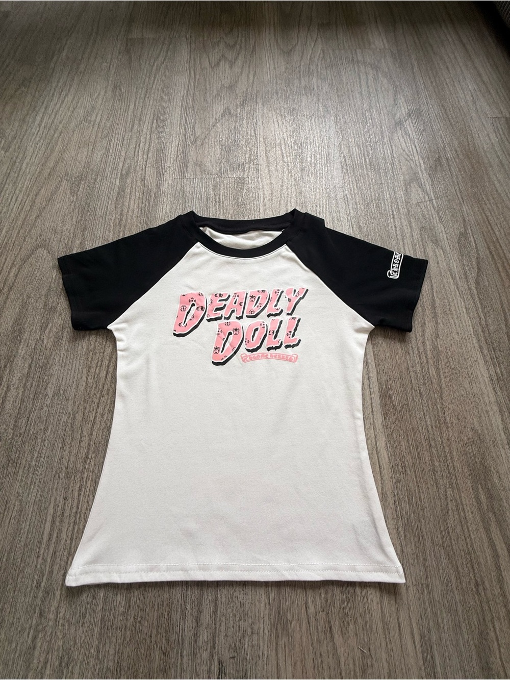 Deadly Doll Women’s T-shirt Streetwear - White - Black - Light Pink